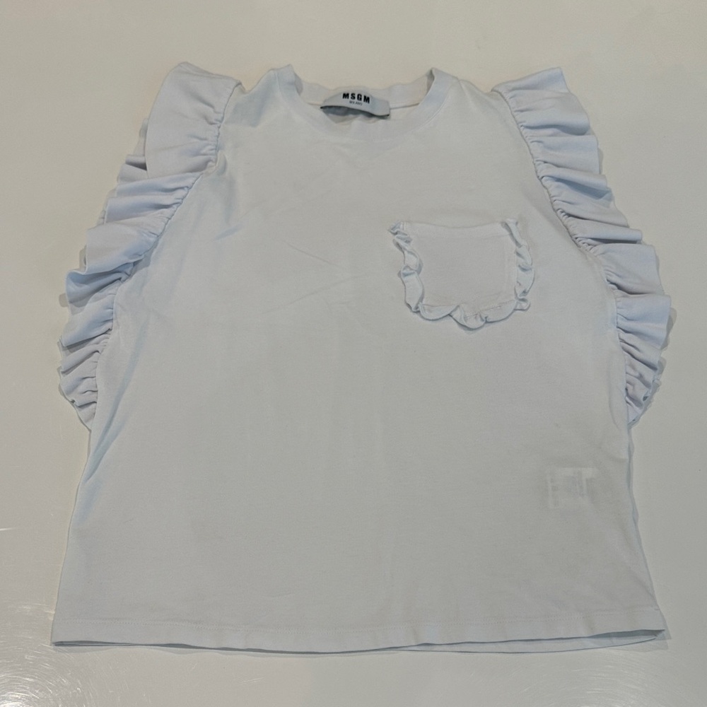 MSGM White Ruffle Top - Picture 3 of 12
